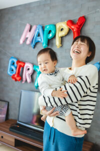 一歳,誕生日,新築祝い,自宅撮影